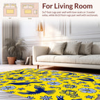 Blue Birds Light Blue Flowers Pattern Rug