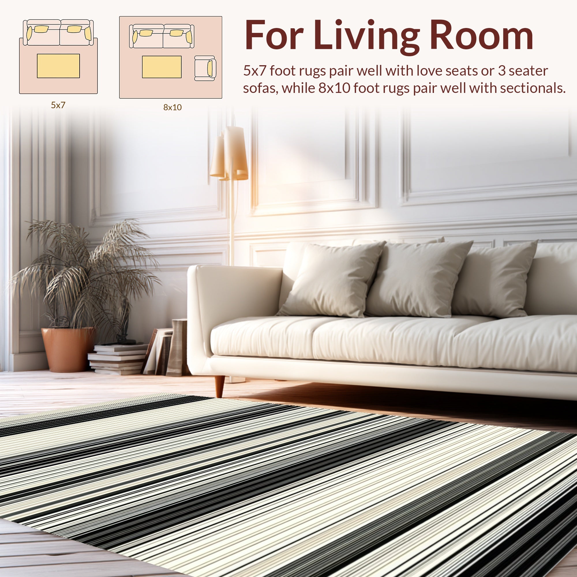 Delicate Striped Subtle Contrast Rug