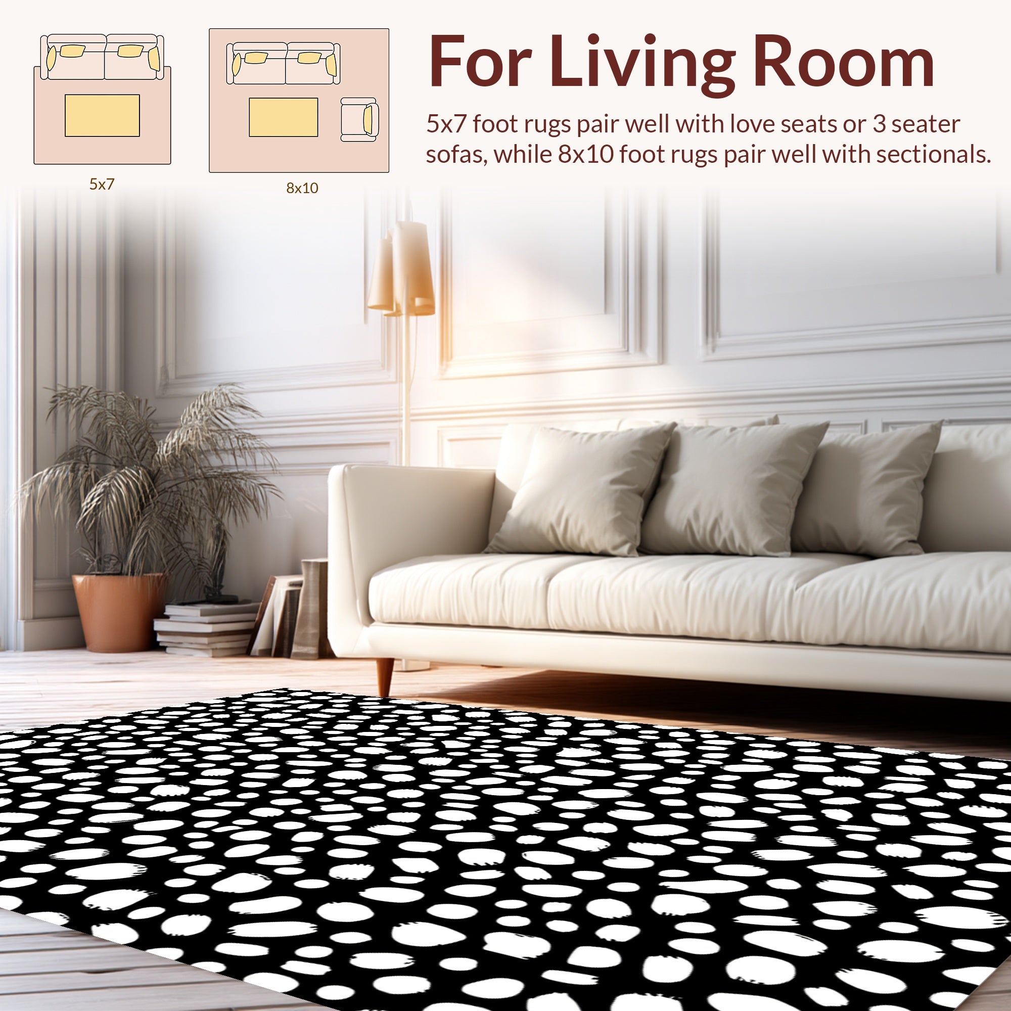 Spotted Brush Stroke Pattern Design Rug