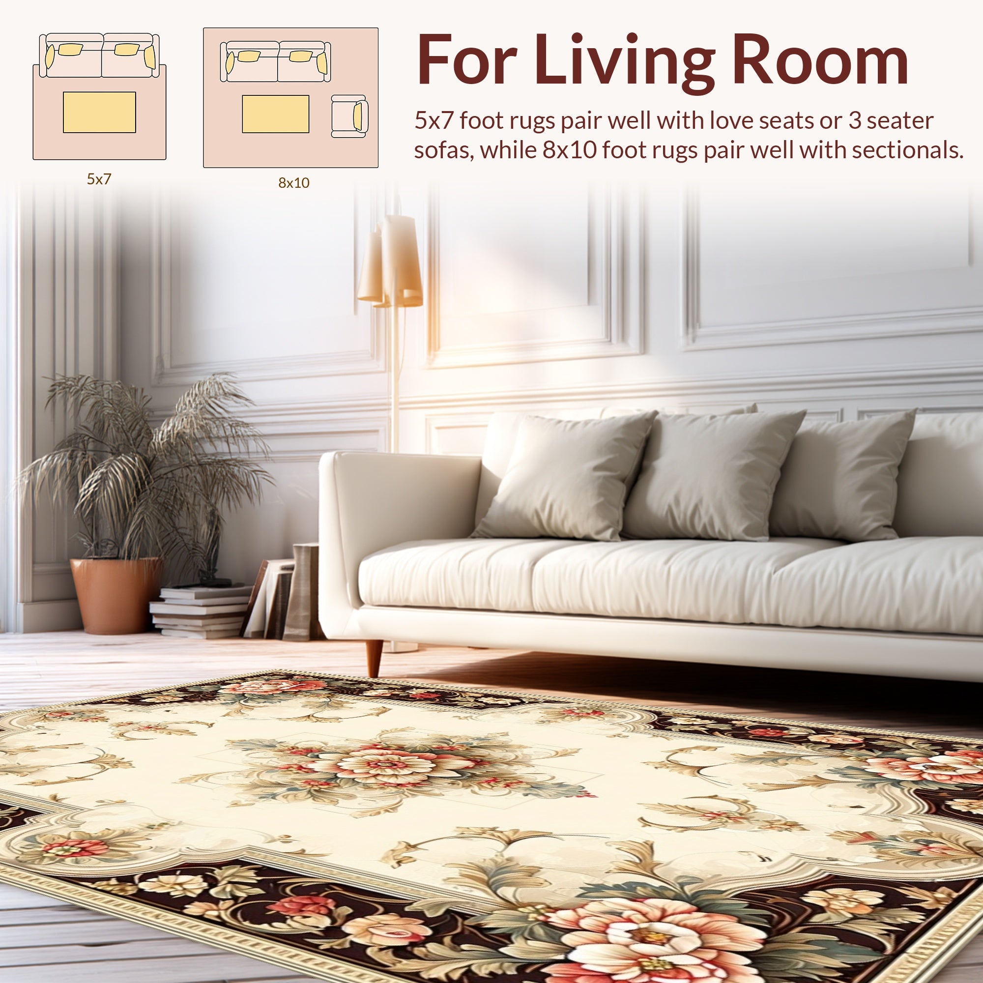 Ornate Floral Vintage Arrangement Rug