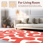 Coral Overlapping Blob Pattern Rug