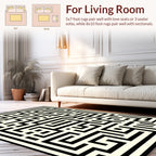 Abstract Geometric Maze Pattern Rug