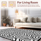 Black And White Maze Pattern Rug