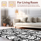 Bold Black White Tribal Pattern Rug