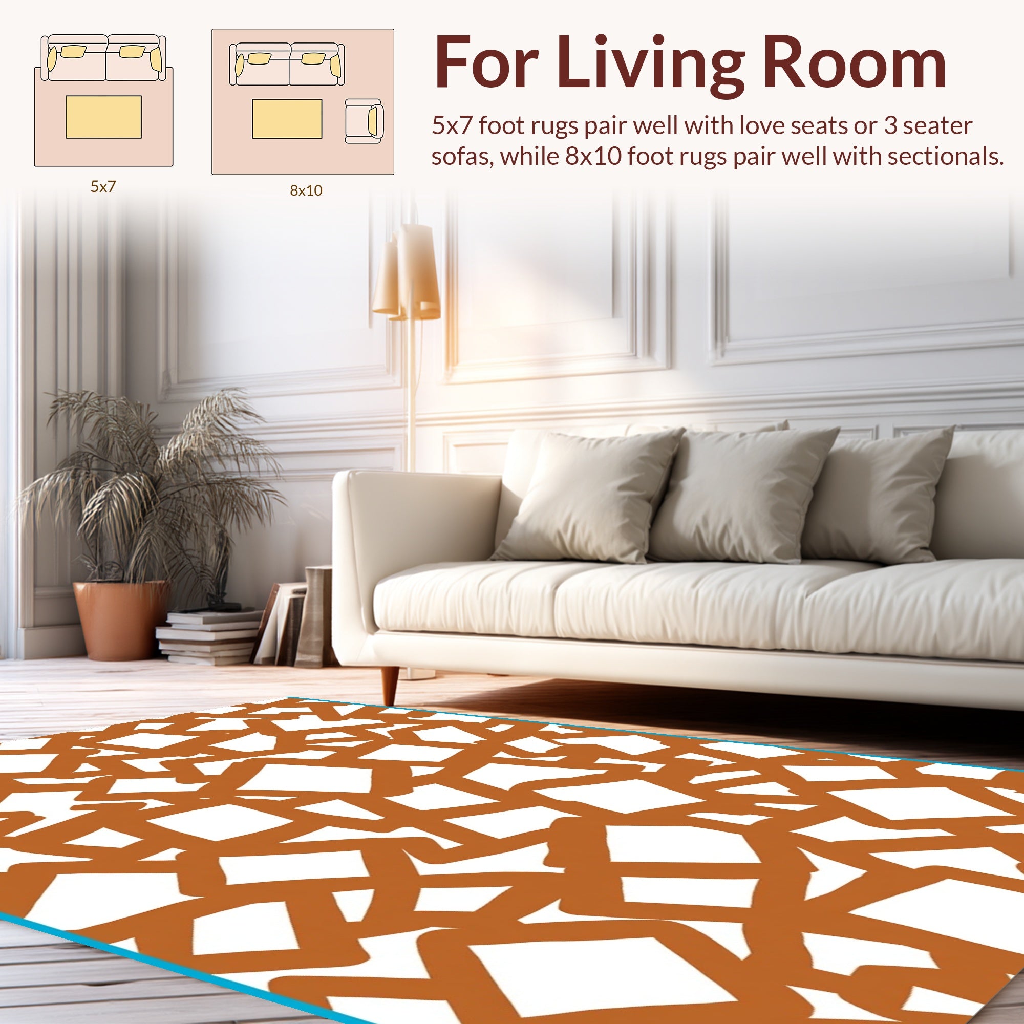 Abstract Square Pattern Design Rug