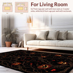 Spooky Pumpkin Patch Vine Pattern Rug
