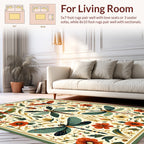 Insects Floral Motif Pattern Rug