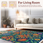 Vibrant Floral Garden Pattern Rug