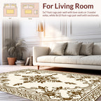 Elegant Brown Floral Scrollwork Pattern Rug