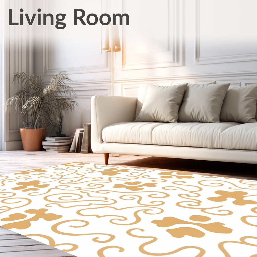 Golden Swirl Organic Abstract Rug