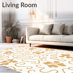 Golden Swirl Organic Abstract Rug