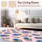 Vibrant Feather Pattern Delight Rug