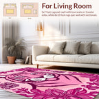 Pink Tiger Floral Bold Pattern Rug