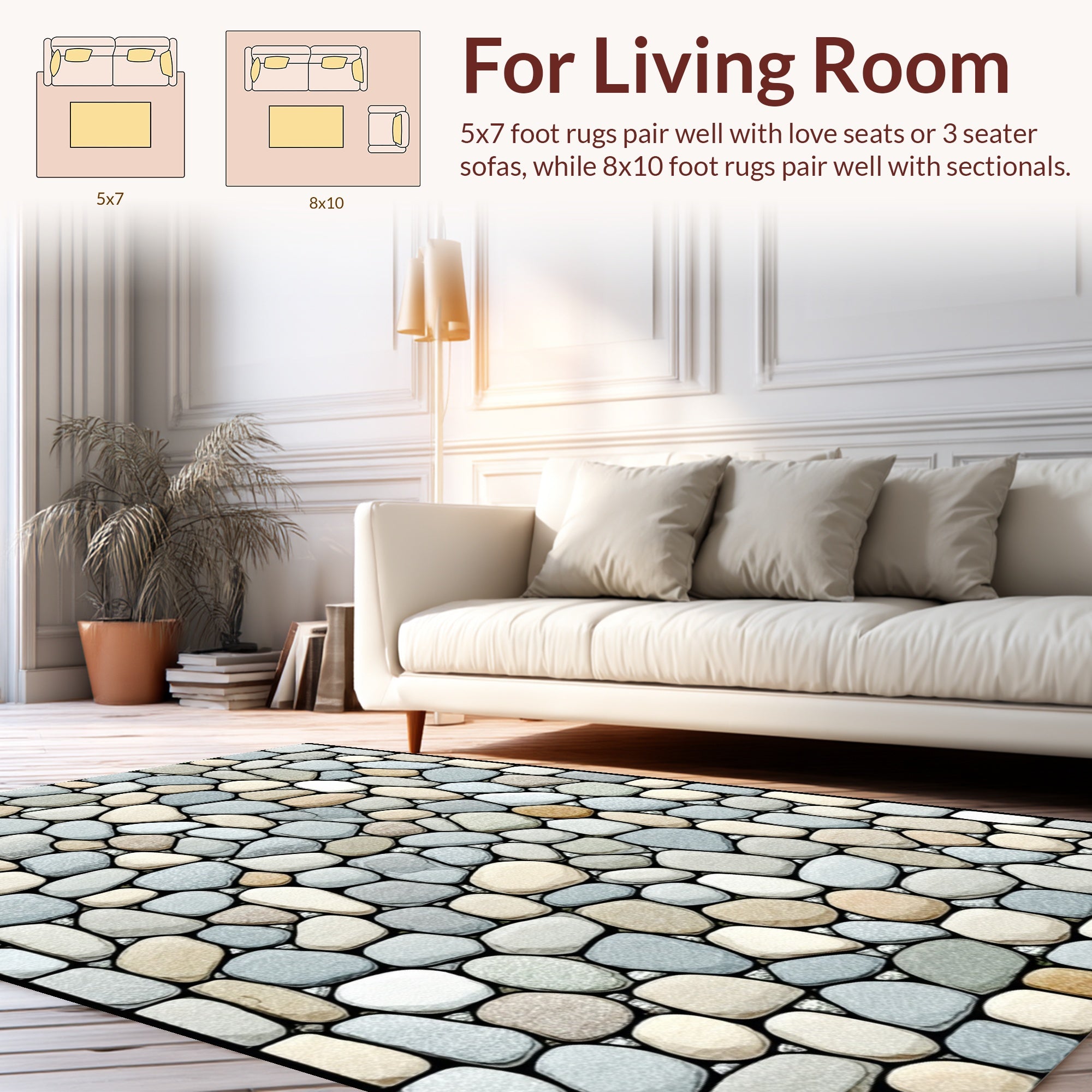 Textured Pebble Pattern Design Rug