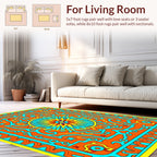Vibrant Sunburst Abstract Pattern Rug