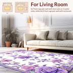 Purple Floral Vine Pattern Rug