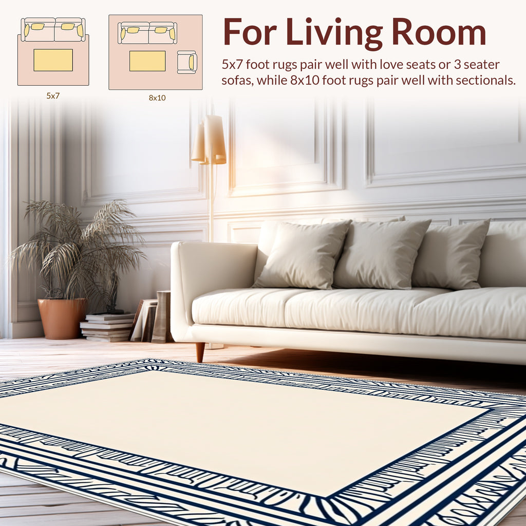 Classic Geometric Border Design Rug