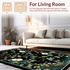 White Magnolia Vine Pattern Rug