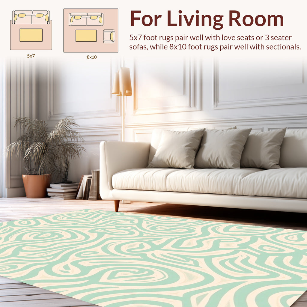Smooth Swirl Abstract Pattern Design Rug