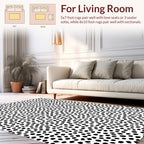 Abstract Black White Dot Pattern Rug
