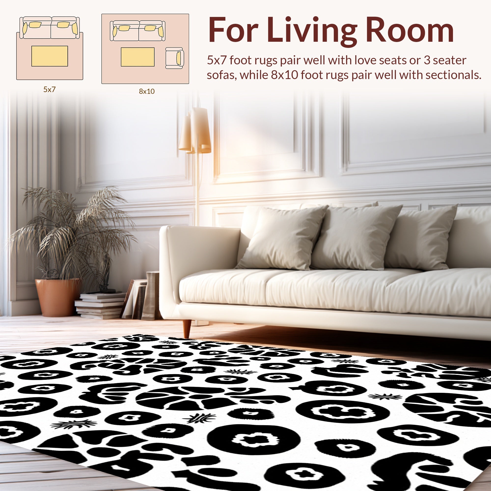 Abstract Organic 2-Tone Print Rug