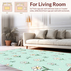 Daisies Pattern With Light Blue Background Rug