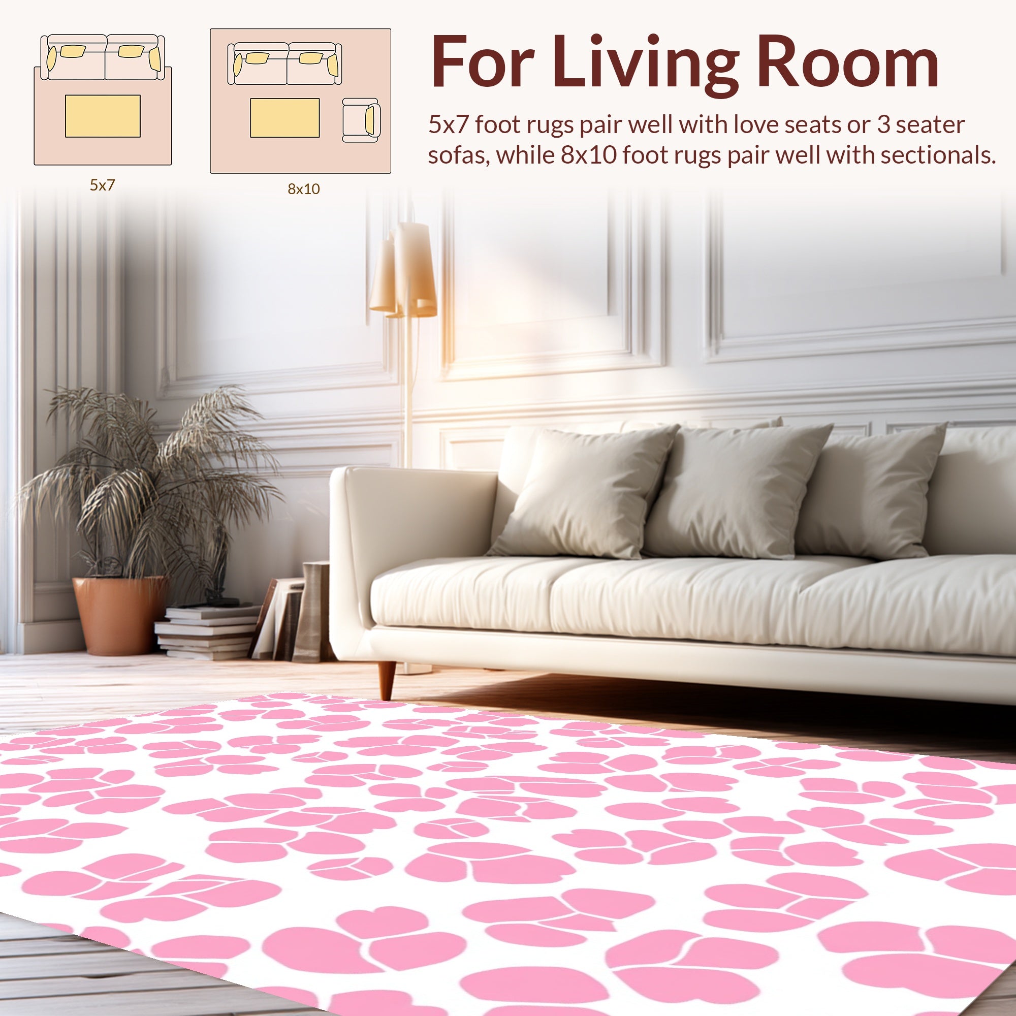 Pink Petal Abstract Pattern Rug