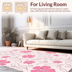 Pink Floral Outline Pattern Rug