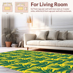 Emerald Green Fan Leaf Tropics Rug