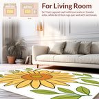 Happy Sunflower Floral Design Rug