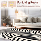Bold Black Cream Zebra Stripes Rug