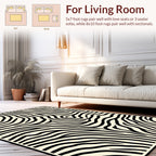 Bold Black Zebra Stripe Design Rug