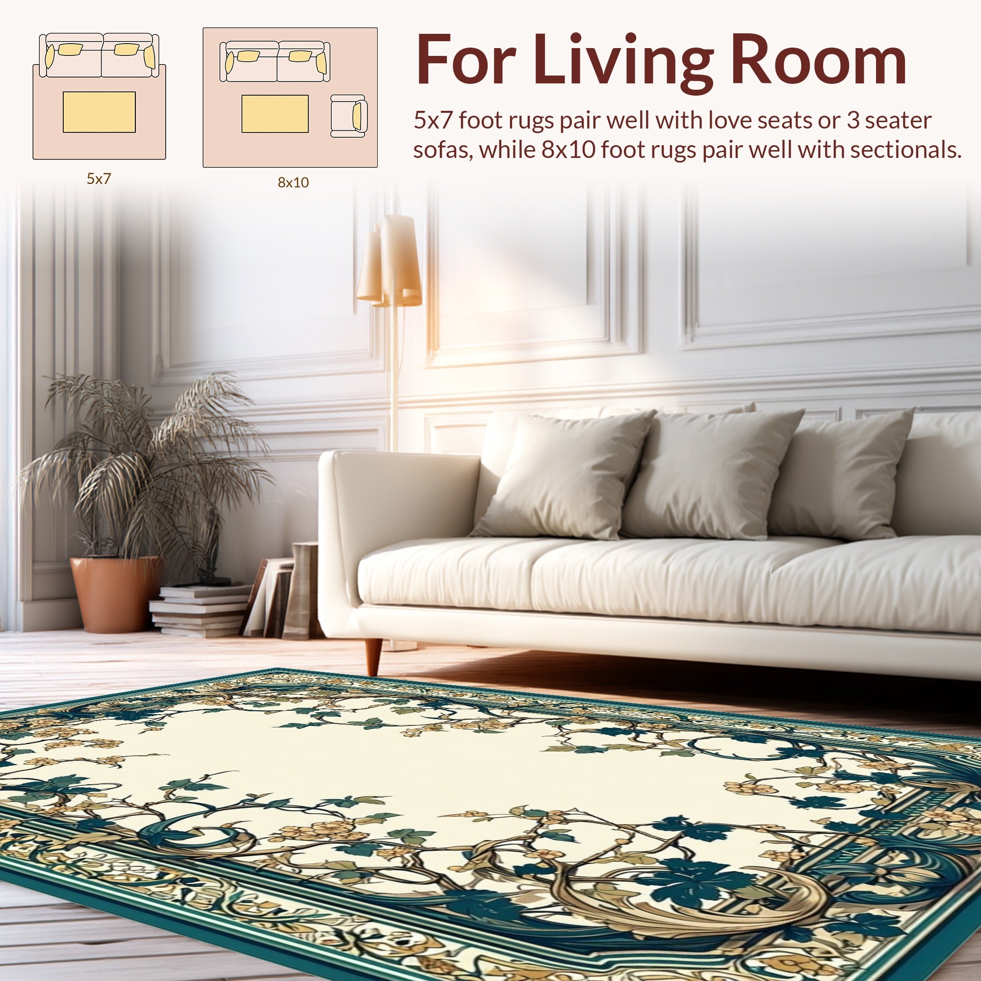 Vine And Floral Classic Inspired Rug