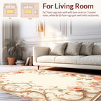 Romantic Floral Scrollwork Pattern Rug
