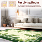 Green Fern Garden Botanical Pattern Rug