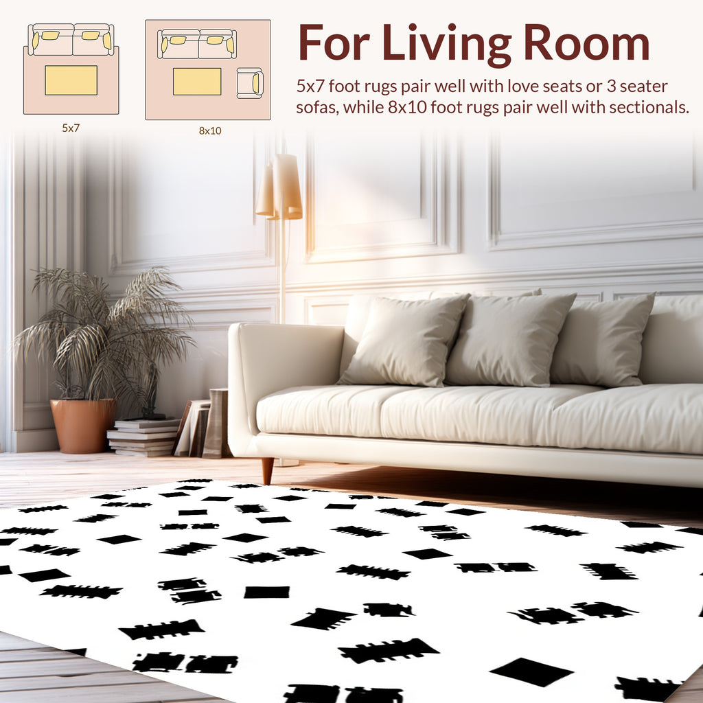Abstract Block Elements Repeating Design Rug