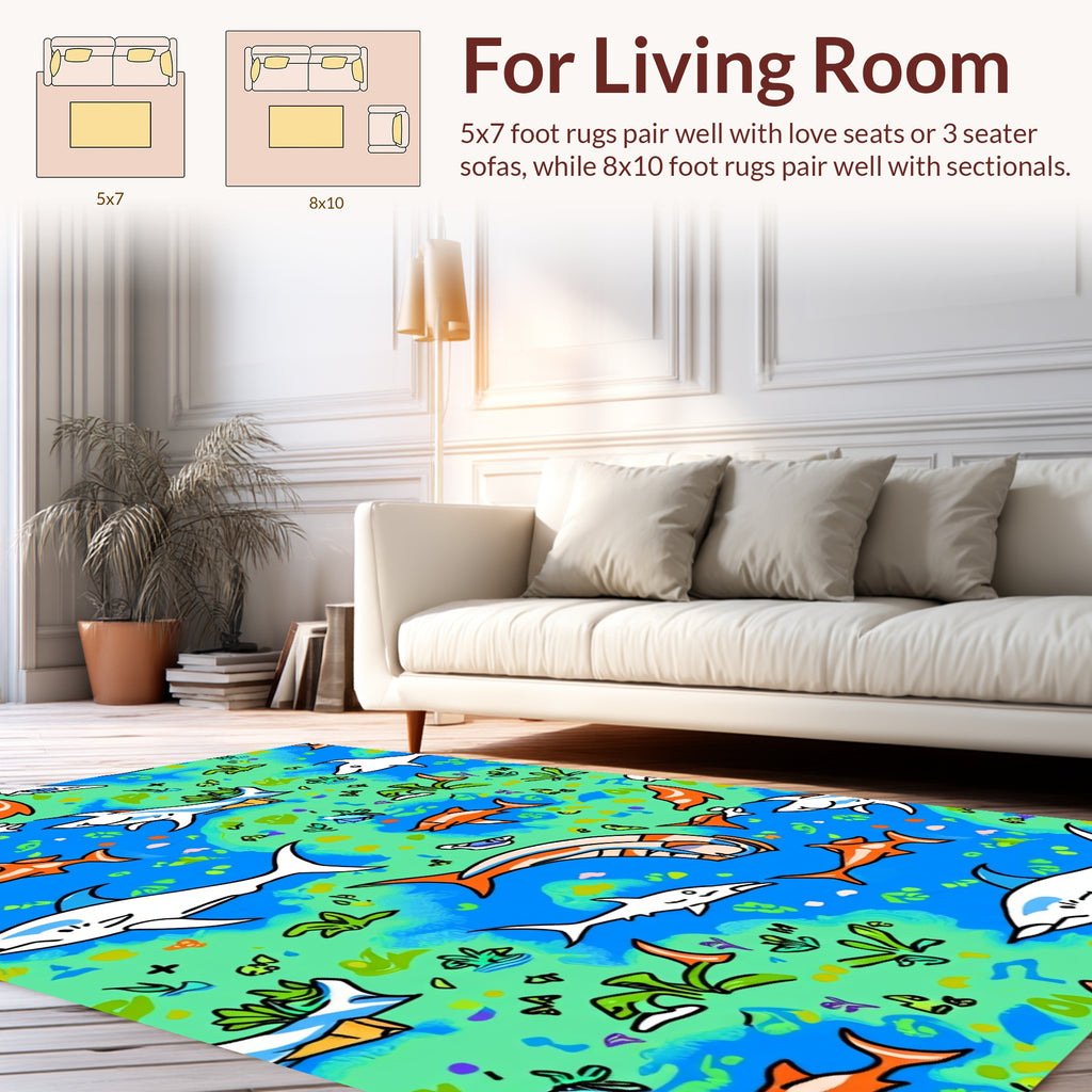 Playful Sea Creatures Marine Design Rug