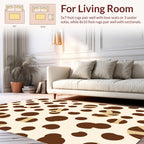 Brown Spot Pattern Beige Rug
