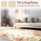 Vintage Floral Garden Border Design Rug