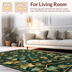 Ornate Gold Vine Leaf Pattern Rug
