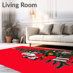 Christmas Santa And Tree Ornament Rug