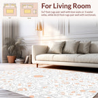 Delicate Floral Swirls Pastel Pattern Rug