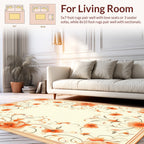 Elegant Orange Floral Border Pattern Rug