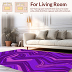 Vibrant Purple Wavy Abstract Design Rug