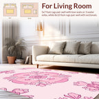 Pink Floral Mandala Pattern Rug