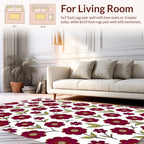 Crimson Floral Pattern With Spiral Center Rug