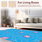 Playful Pink Faces Aquatic Swirl Rug
