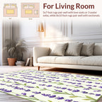 Delicate Purple Lavender Sprays Print Rug