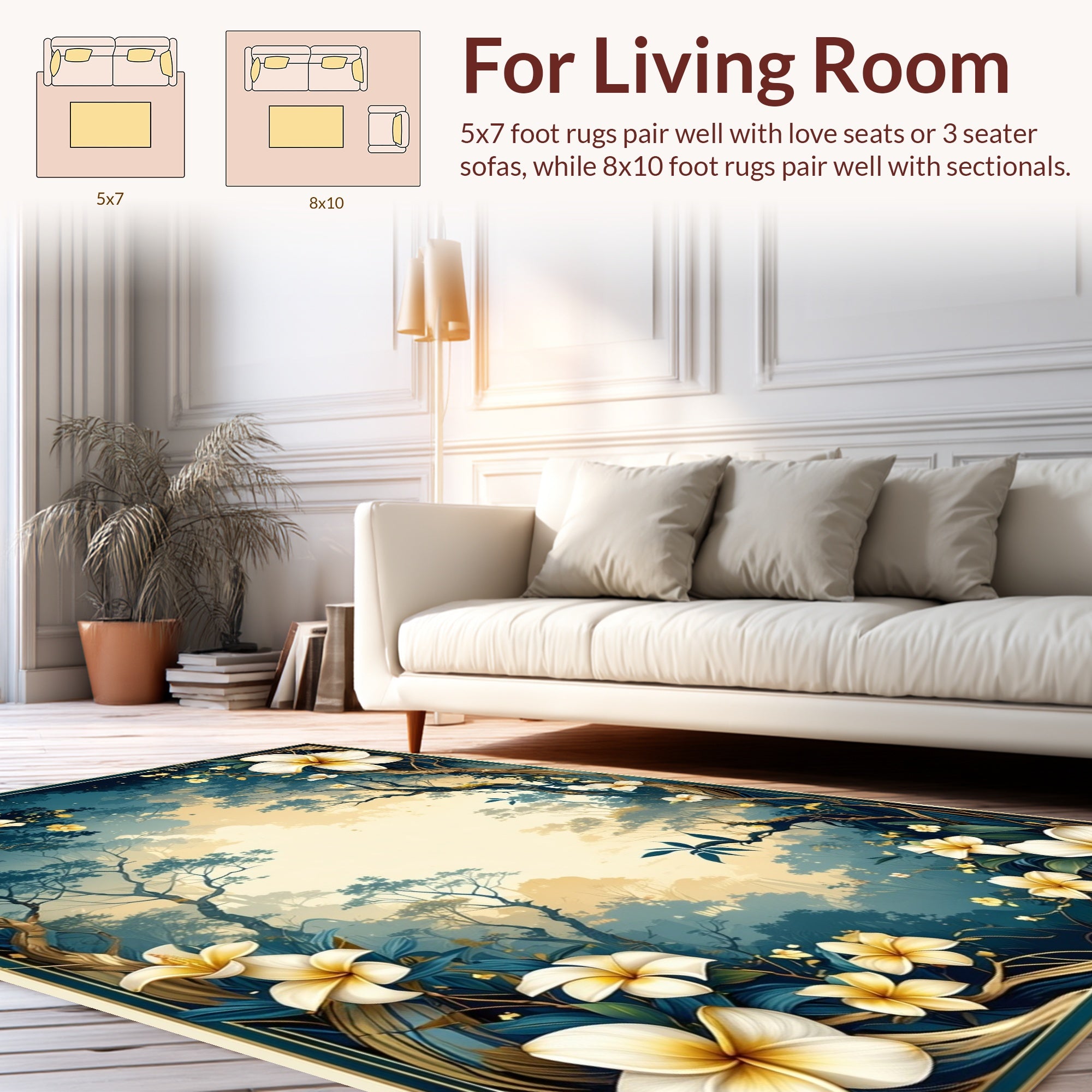 Enchanted Floral Forest View Rug