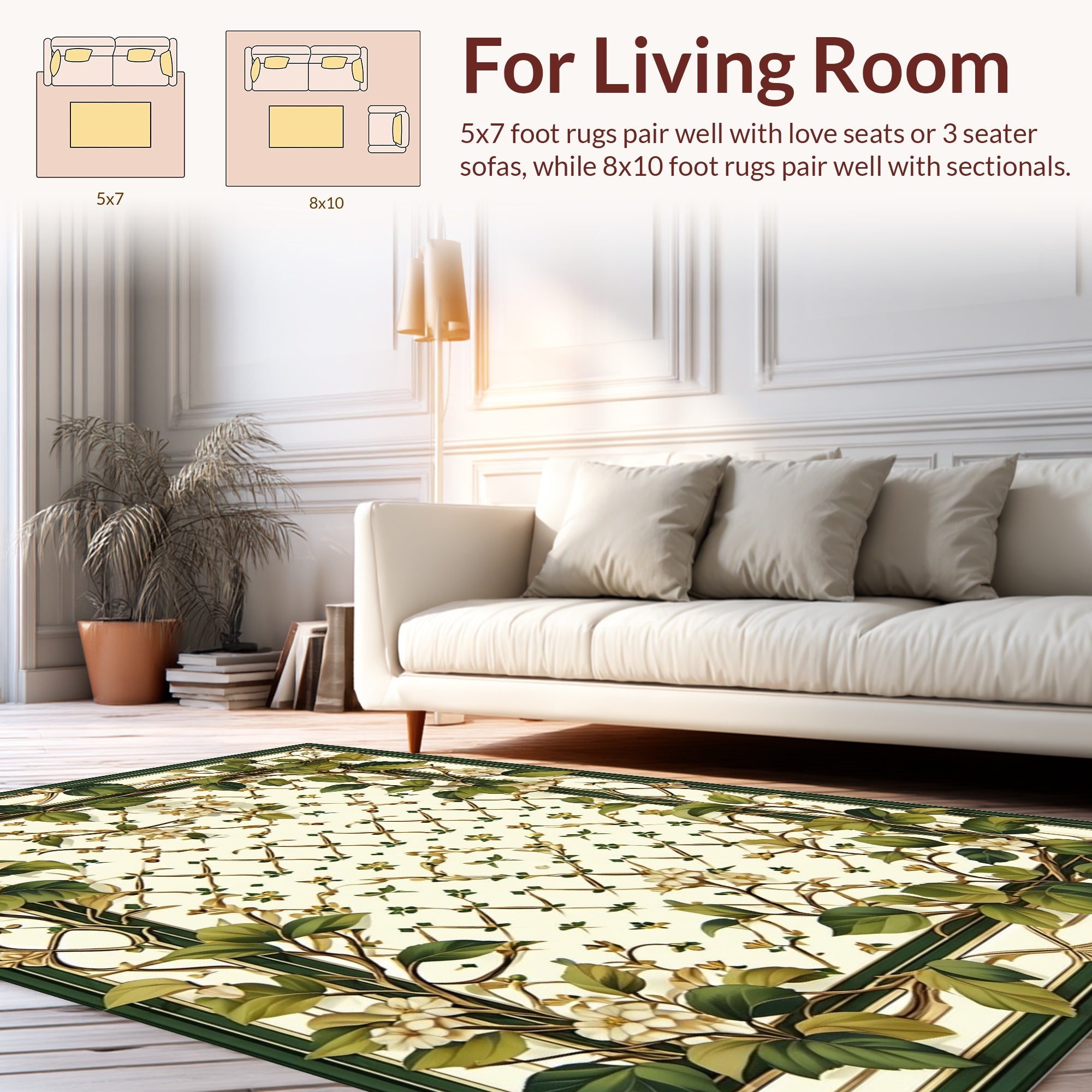 Vintage Floral Lattice Pattern Rug